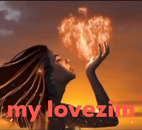a picture of a woman blowing a heart with the words my lovezim