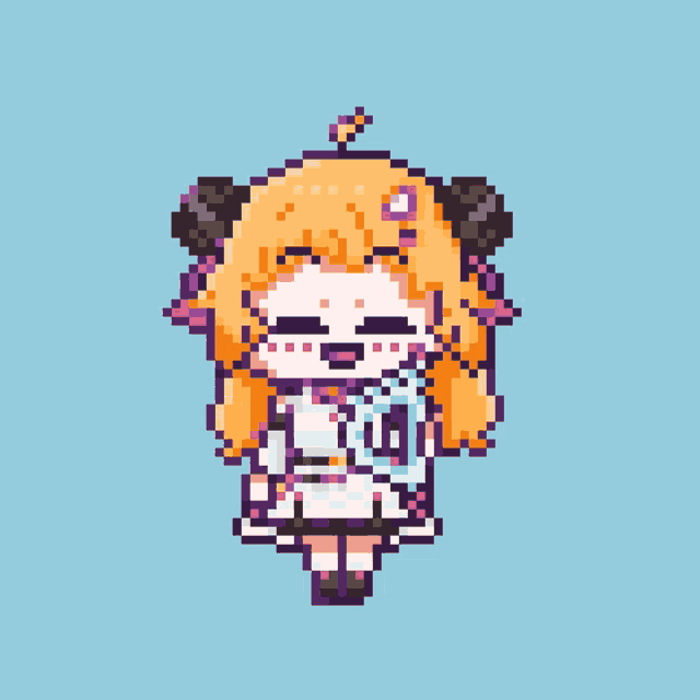 a pixel art drawing of a girl with the number 10 on her shirt