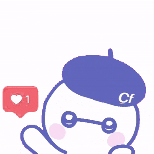 a cartoon character with a hat that says cf
