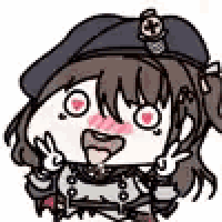 a cartoon of a girl wearing a hat and making a peace sign .