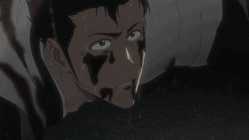 a man with blood coming out of his mouth