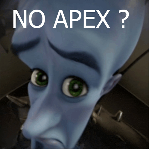 a picture of a cartoon character with the words no apex