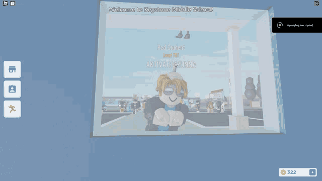 a screenshot of a video game with the words welcome to keystone middle school