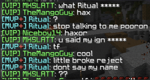 a screenshot of a video game where someone is asking what ritual