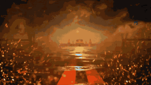 a blurred image of a sunset with the letters ps on the bottom right