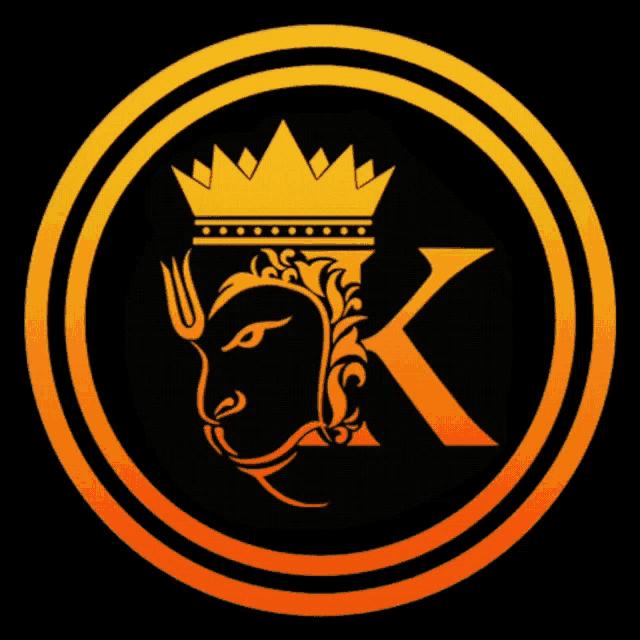a logo with a crown and a letter k
