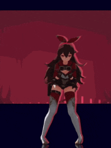 a girl with a bow on her head is dancing