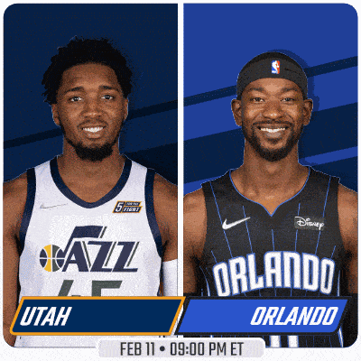two basketball players from utah and orlando are on a poster
