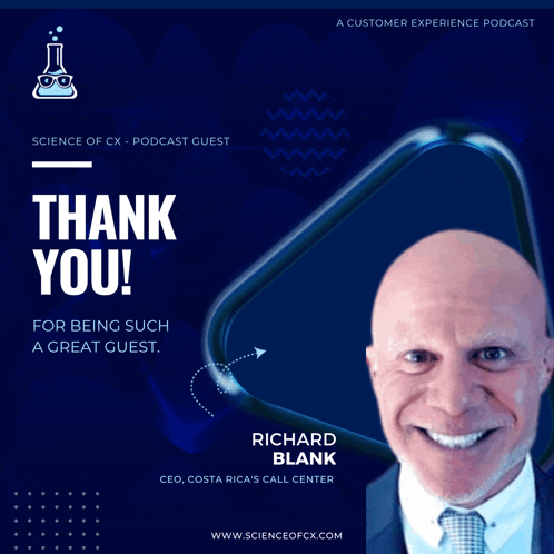 a thank you card for richard blank from science of cx