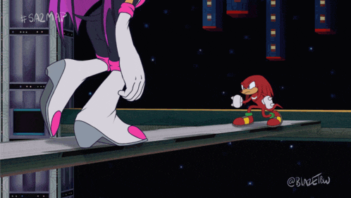 a cartoon drawing of sonic the hedgehog and knuckles with the hashtag #sazmap
