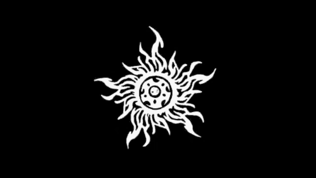 a white circle with a face on it is surrounded by smoke .