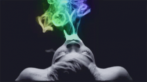 Exhale Rainbow Smoke GIF - Exhale Rainbow Smoke Smoking GIFs