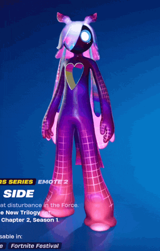 a video game character with a purple and pink outfit