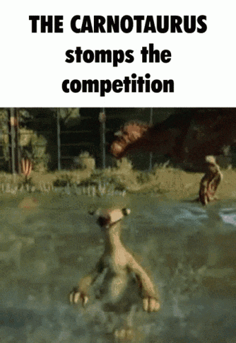 a picture of a carnotaurus stomps the competition in the water