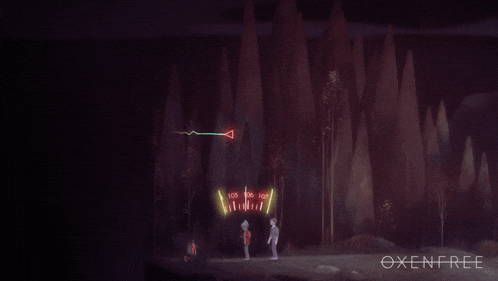 a video game called oxenfree is being played on a computer