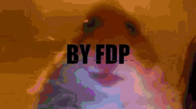 a purple background with the words by fdp written on it