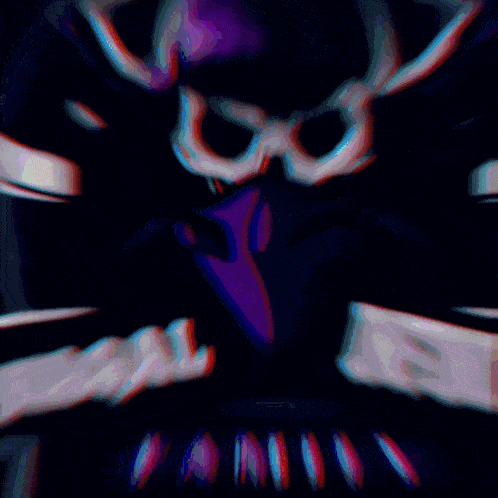 a purple bird with a skull on its head and the word family written below it