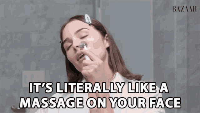 Its Literally Like A Massage On Your Face Pamper GIF - Its Literally Like A Massage On Your Face Pamper Skin Care GIFs
