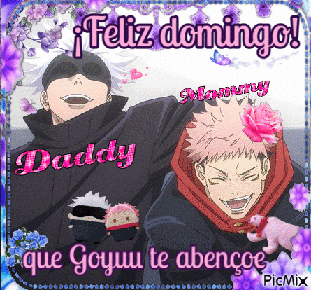 a greeting card that says feliz domingo daddy mommy