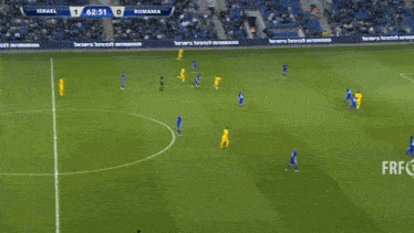 a soccer game between israel and romania with a score of 1 to 0