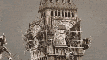 a large clock tower with a sign that says 00:00 on it