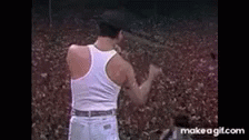 Freddie Mercury Concert GIF - Freddie Mercury Concert Fist Up GIFs