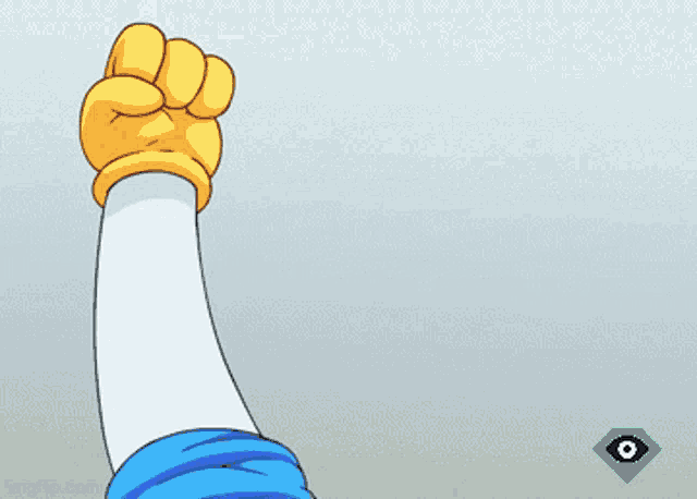 a cartoon character is holding a syringe with the word looks on it
