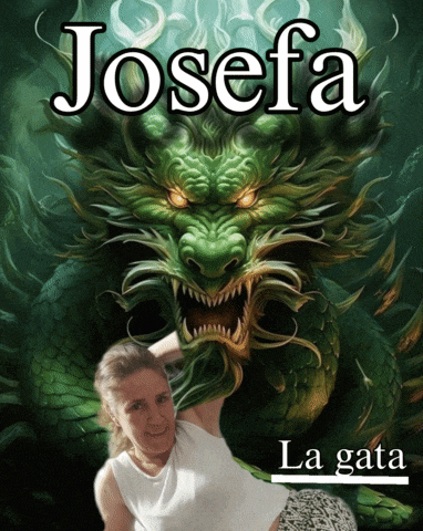 josefa la gata is written on a poster with a green dragon