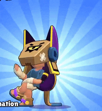 a cartoon character with a cardboard box on his head and the word nation on the bottom