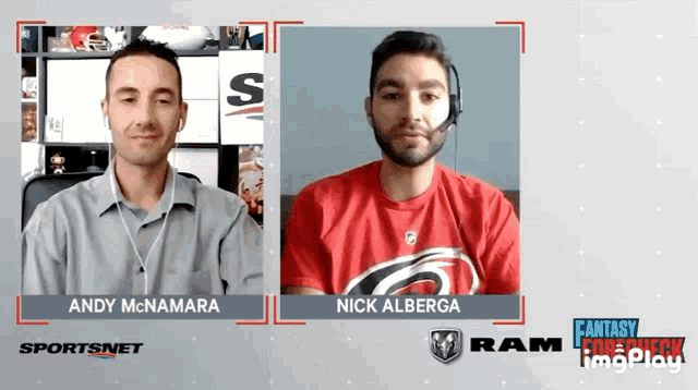andy mcnamara and nick alberga are featured on a sportsnet show