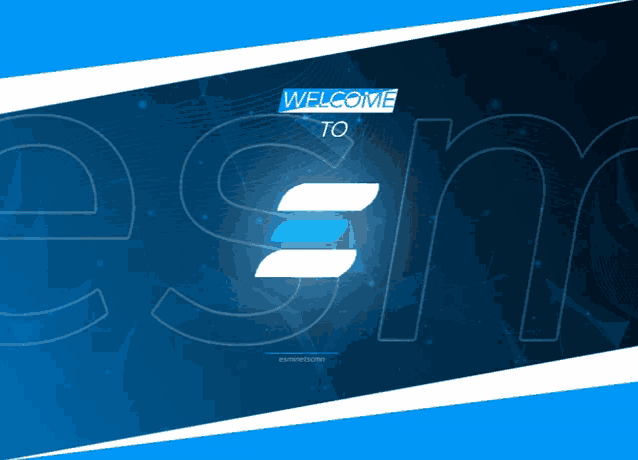 a blue sign that says welcome to esm on it