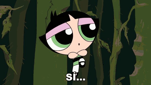 a cartoon character with the word si on the bottom right