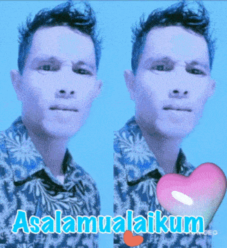 a picture of a man with a heart and the words assalamualaikum