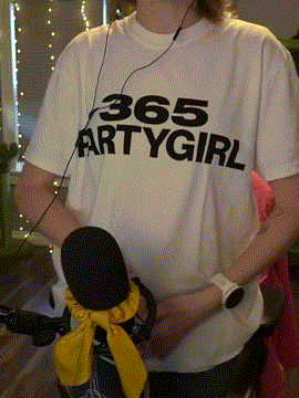 a person wearing a shirt that says 365 arty girl