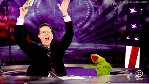 Muppets On Colbert GIF - Stephen Colbert Muppets Kermit The Frog GIFs