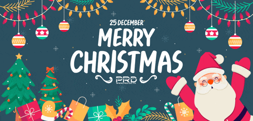 a poster that says merry christmas with santa claus