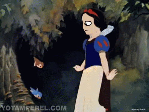 Snow White Derp GIF - Snow White Derp Scared GIFs