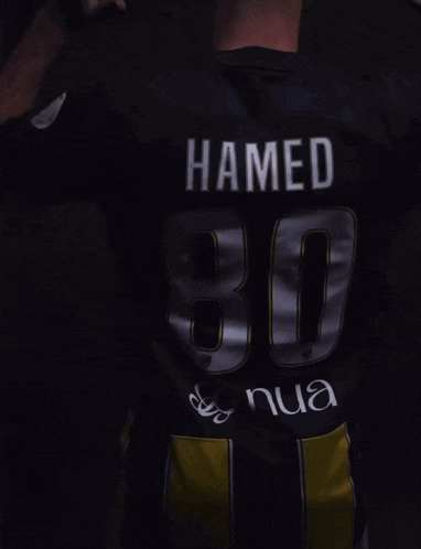 the back of a jersey that says hamed 80