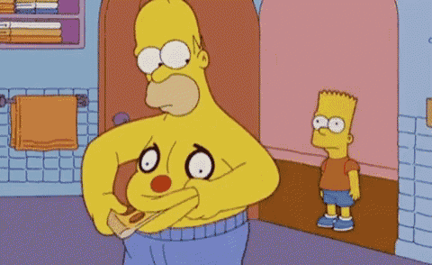 bart simpson is standing next to homer simpson in a cartoon