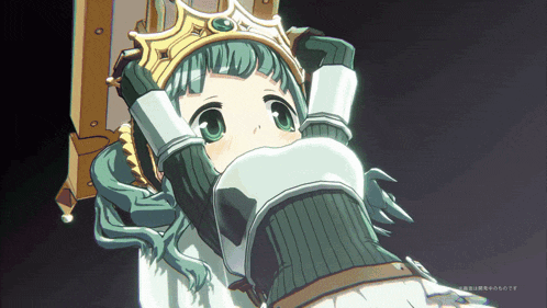 a cartoon of a girl with a crown on her head with chinese writing below her