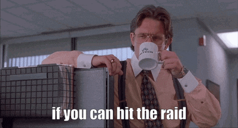 a man in a suit and tie is drinking from a mug that says myron