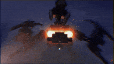 a robot with a blue light coming out of its eyes