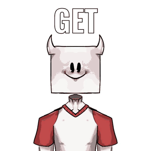a drawing of a person with a paper bag on their head that says " get real "
