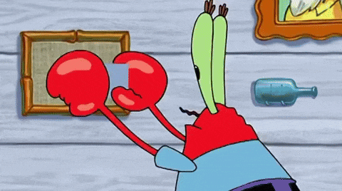 a cartoon character from spongebob squarepants is holding a piece of paper