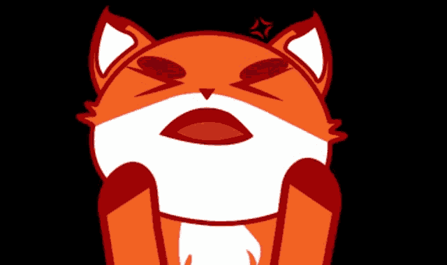a cartoon fox with a very angry expression on his face