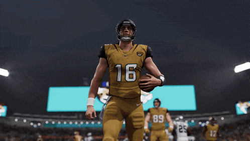 a jacksonville jaguars football player wearing a number 16 jersey