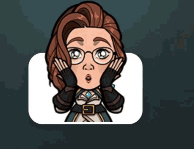 a cartoon of a woman wearing glasses and gloves