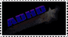 a postage stamp with the word adhd and a star