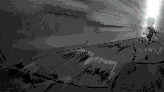 a black and white drawing of a person falling down a hill .