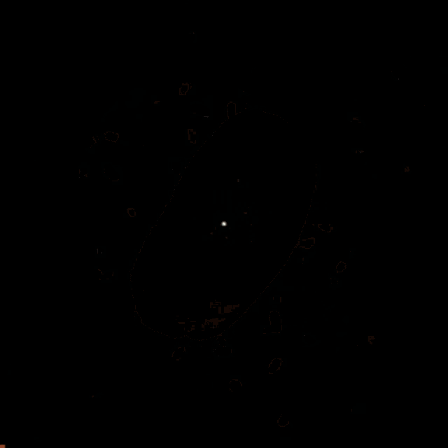 a white donut with sprinkles on it on a black background
